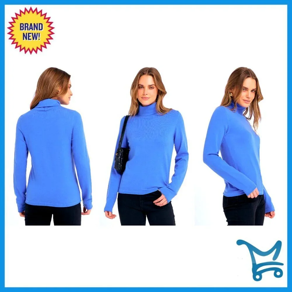 Turtleneck Pullover Sweater Lightweight Knit Casual Minimal Chic Fall Work